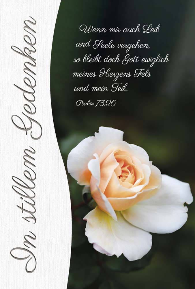 Grußkarte - Faltkarte 'In stillem Gedenken' - Rose