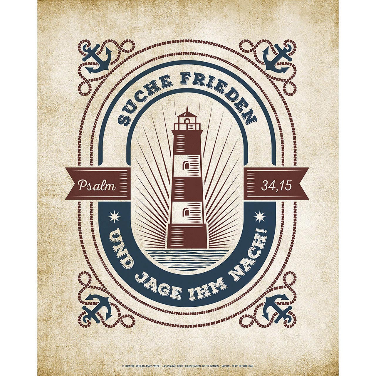 Poster - Suche Frieden und jage ihm nach! - Leuchtturm