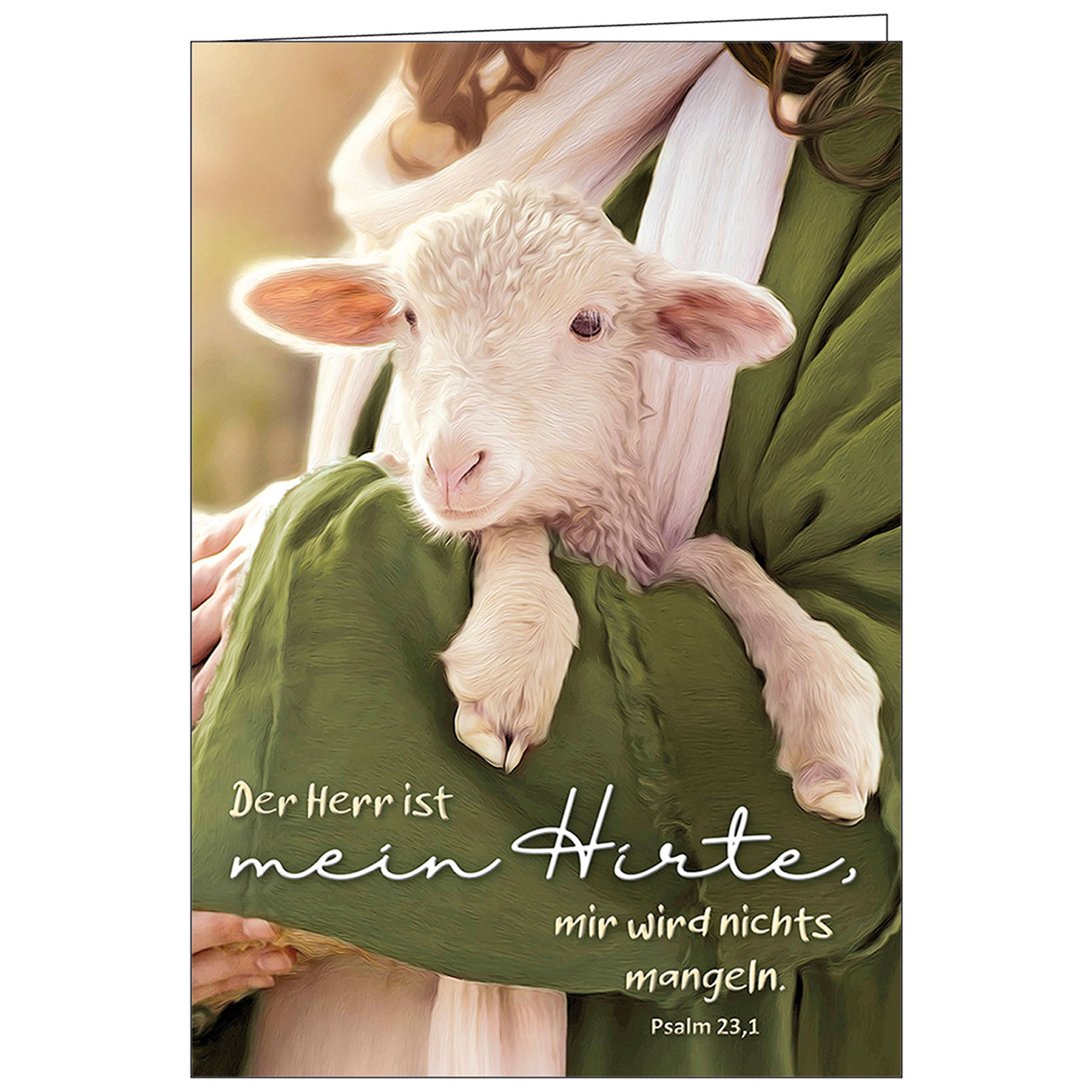 Der Herr ist mein Hirte Faltkarte - Der Herr ist mein Hirte - Lamm Arm