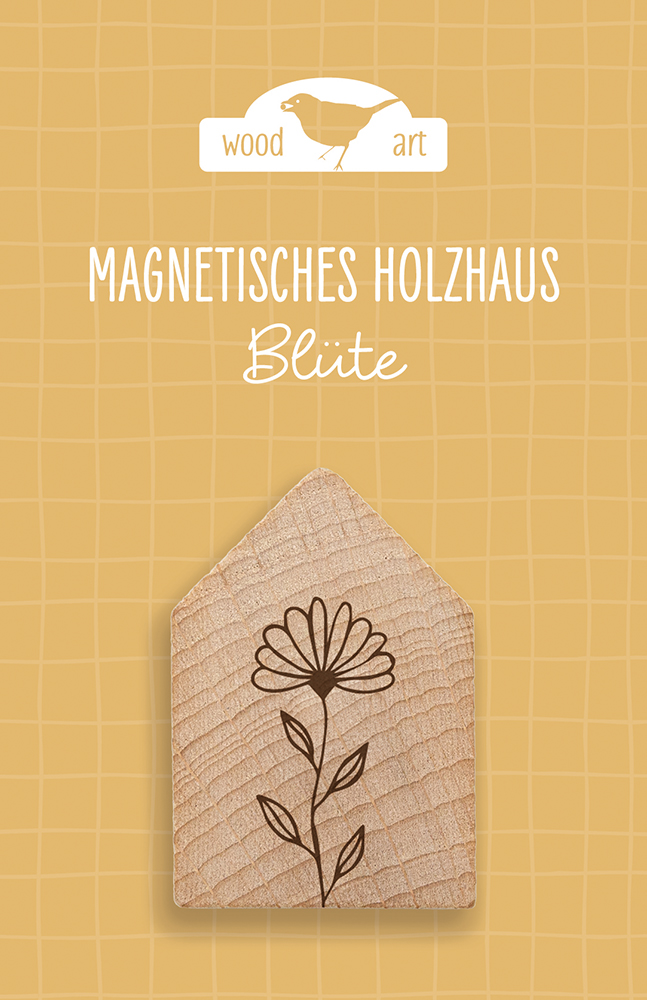 Magnet - Holzhaus Magnet "Blüte"