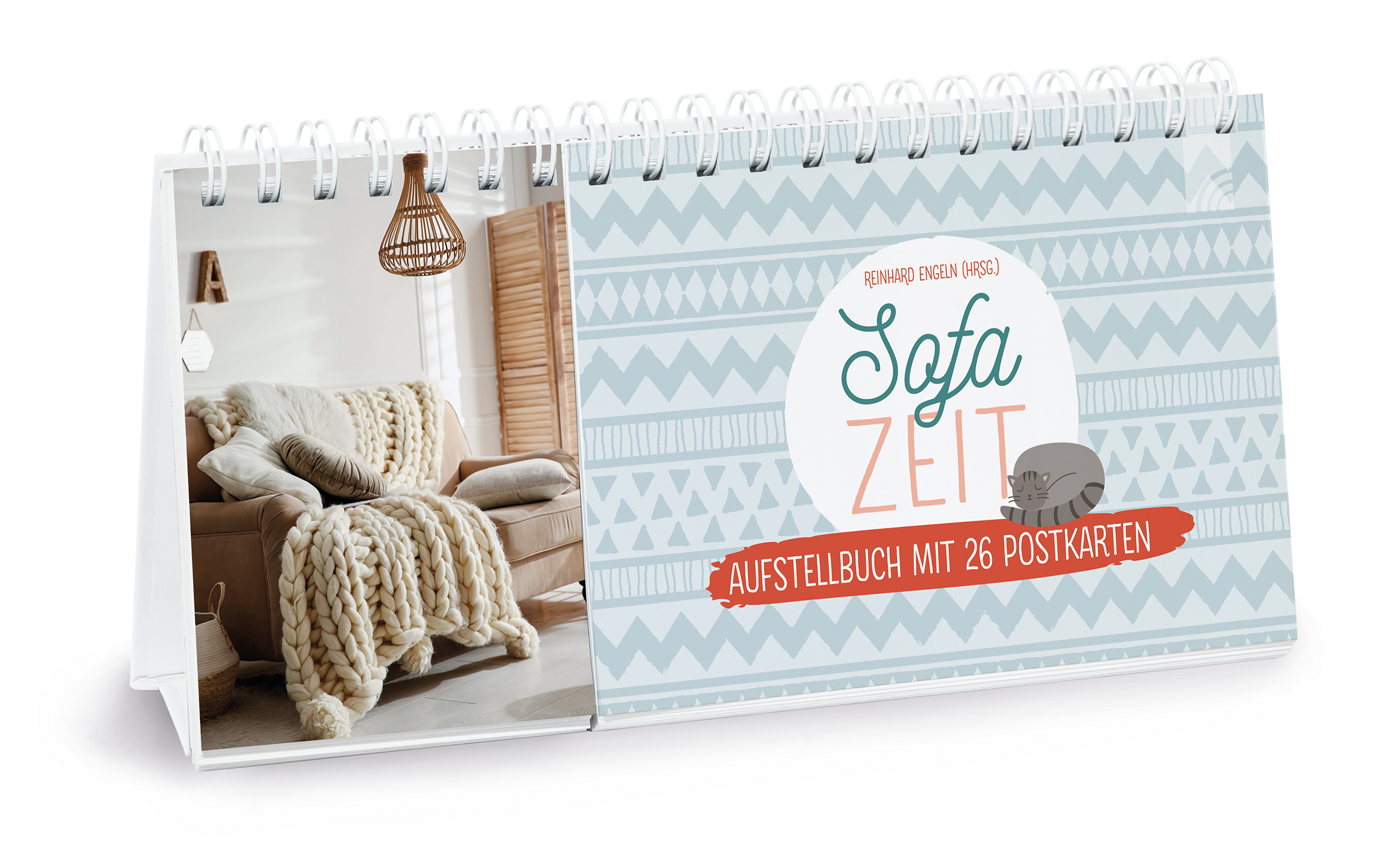 Aufstellbuch - Sofazeit - Sofa Kissen Decke Muster Spiralbindung Lampe