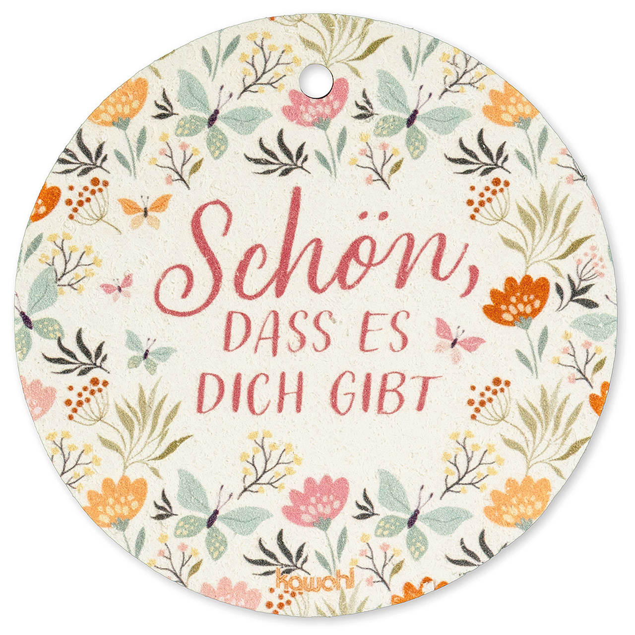 Schwamm - Schön, dass es dich gibt - Grafik Blumen Schmetterling