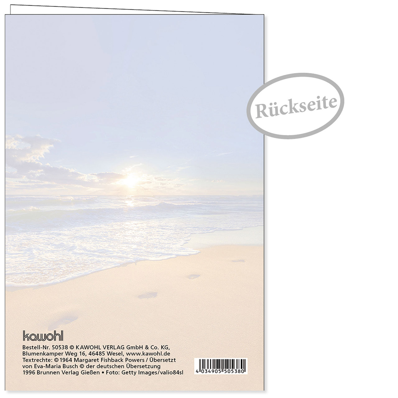 Faltkarte - Spuren im Sand - Sand Brandung Sonnenuntergang Wellen