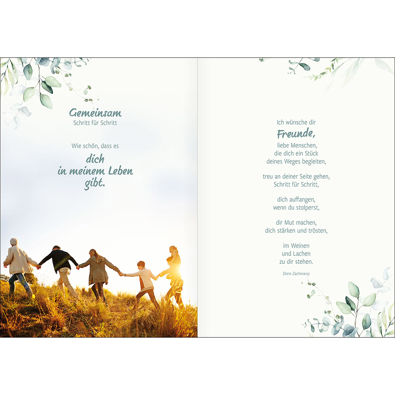 Buch - Meine Lebensbegleiter - Familie und Freunde - Blumen Zeichnung Grafik