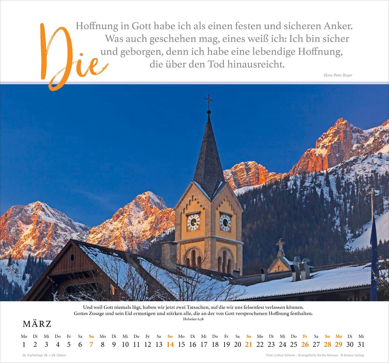 Wandkalender - Fels meiner Stärke 2027 Wandkalender