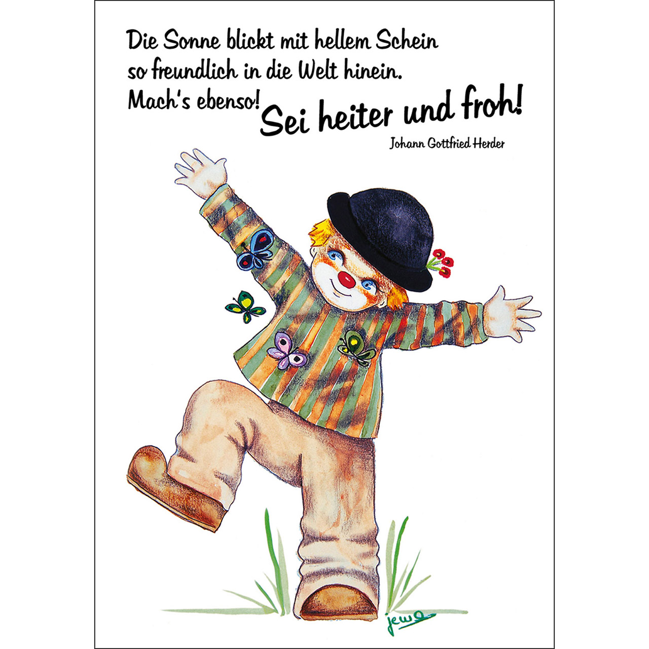 Die Sonne blickt mit hellem Schein