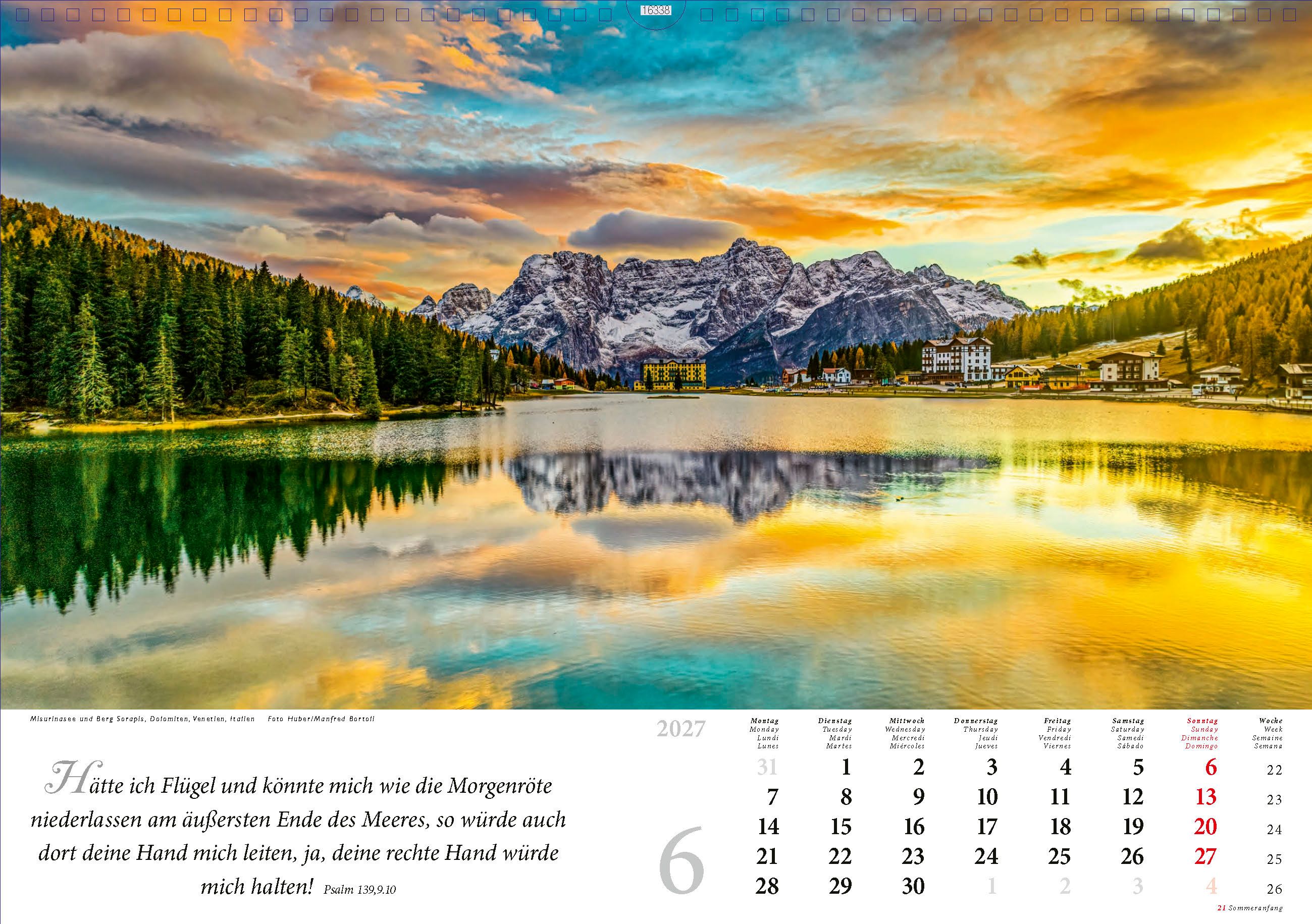 Wandkalender - Lobet, ihr Berge, den Herrn 2027