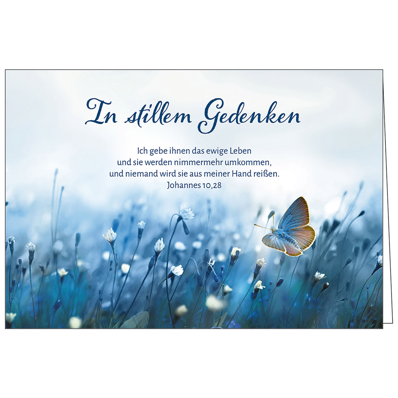 In stillem Gedenken Faltkarte - In stillem Gedenken - Wiese Schmetterling