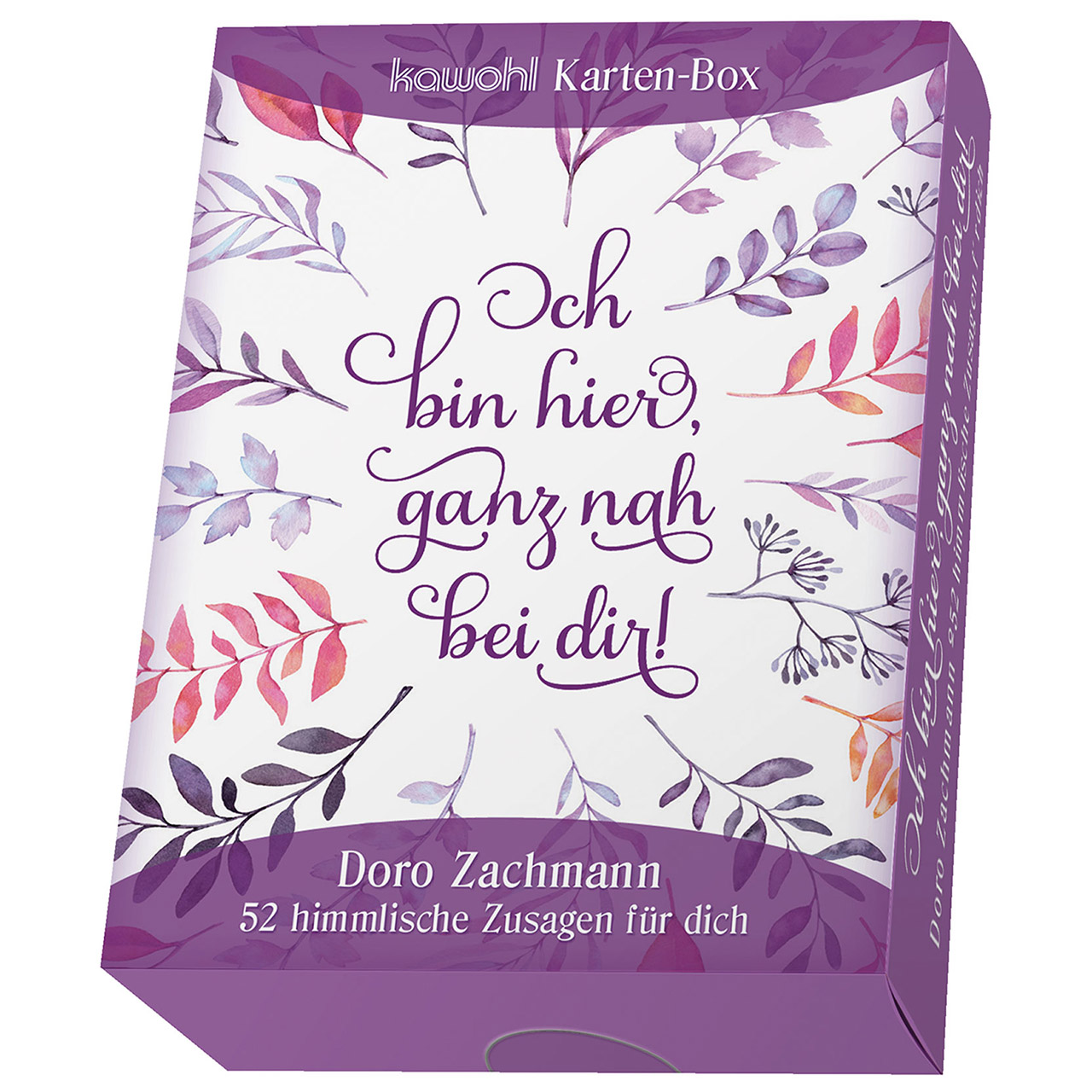 Ich bin hier, ganz nah bei dir! Karten-Box Papier - Ich bin hier, ganz nah bei dir! - Grafik Blätter Zweige