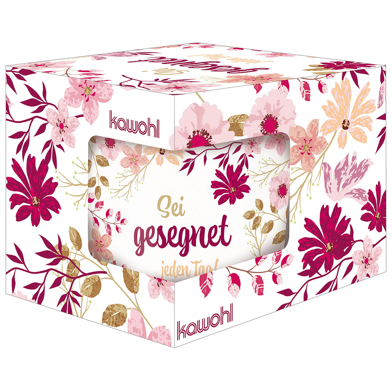 Tasse - Sei gesegnet jeden Tag! - Blumen Grafik