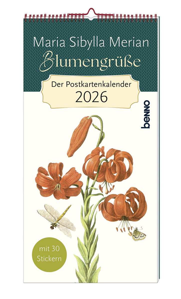 Postkartenkalender - Blumengrüße 2026 - Blumen Blüten Blätter Libelle Schmetterling