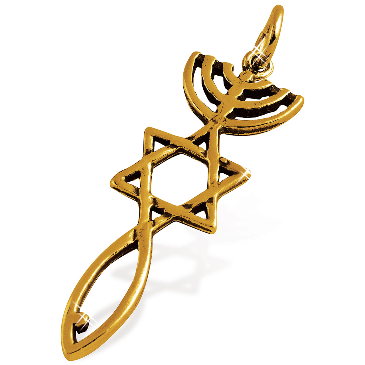 Anhänger Menora Davidstern Ichthys Schmuck-Anhänger - Anhänger Menora Davidstern Ichthys - Anhänger Menora Davidstern Ichthys