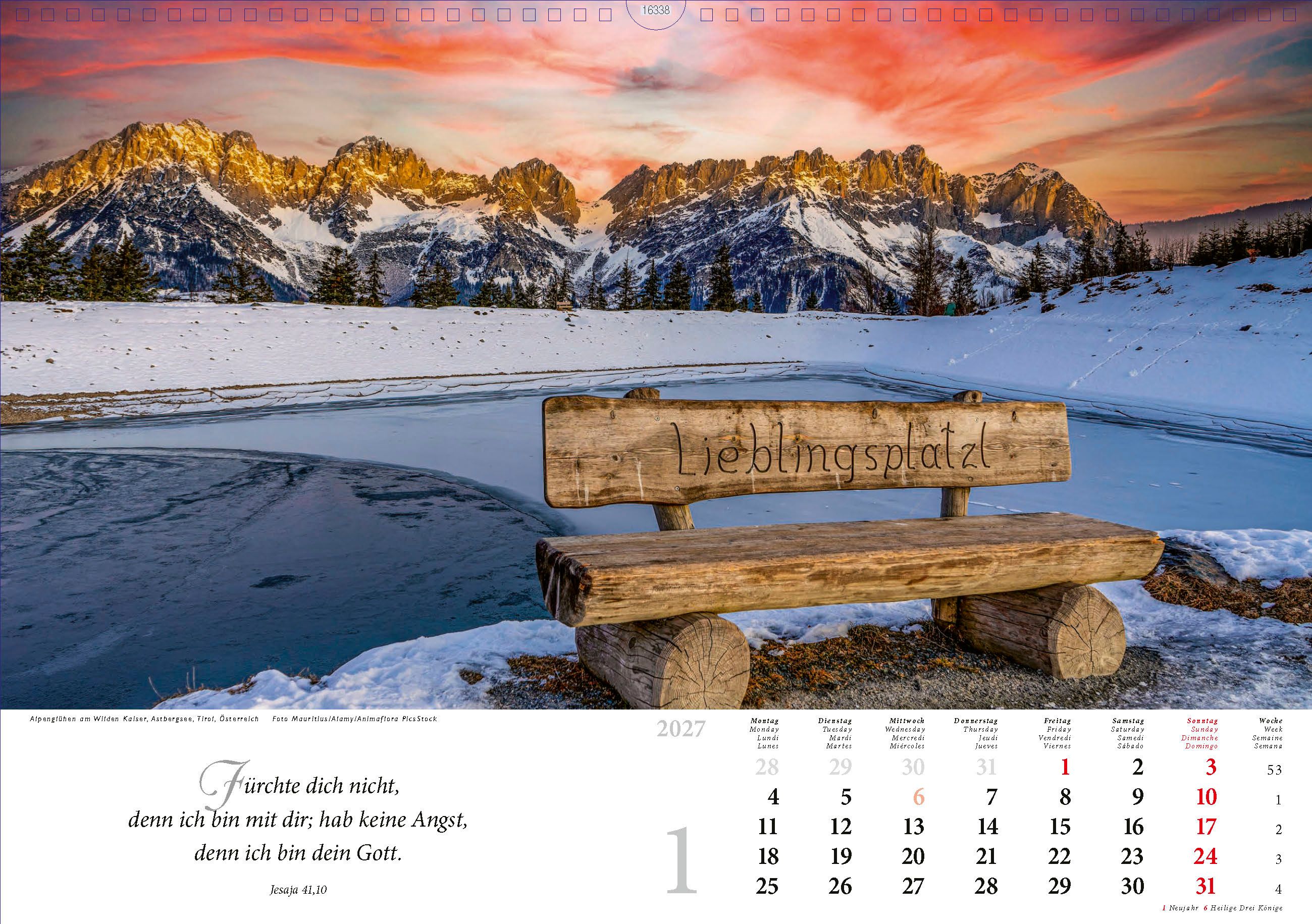 Wandkalender - Lobet, ihr Berge, den Herrn 2027
