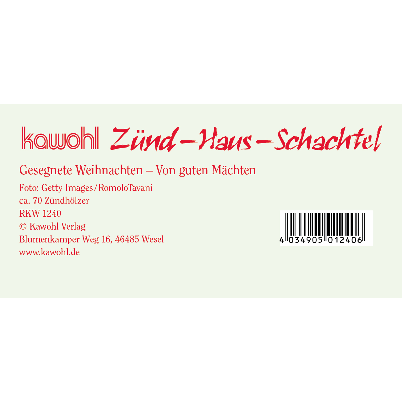 Streichhölzer - Gesegnete Weihnachten - Kerzen Deko Tannenzapfen