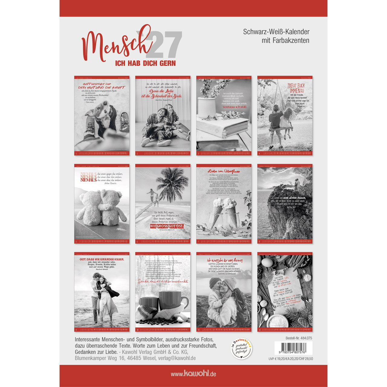 Wandkalender - Mensch ich hab dich gern 2027