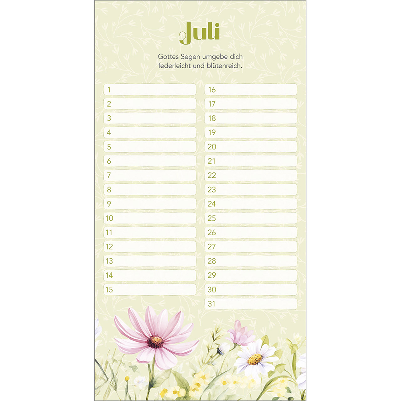 Immerwährender Kalender - Dankbar für dich - Aquarell Blumen