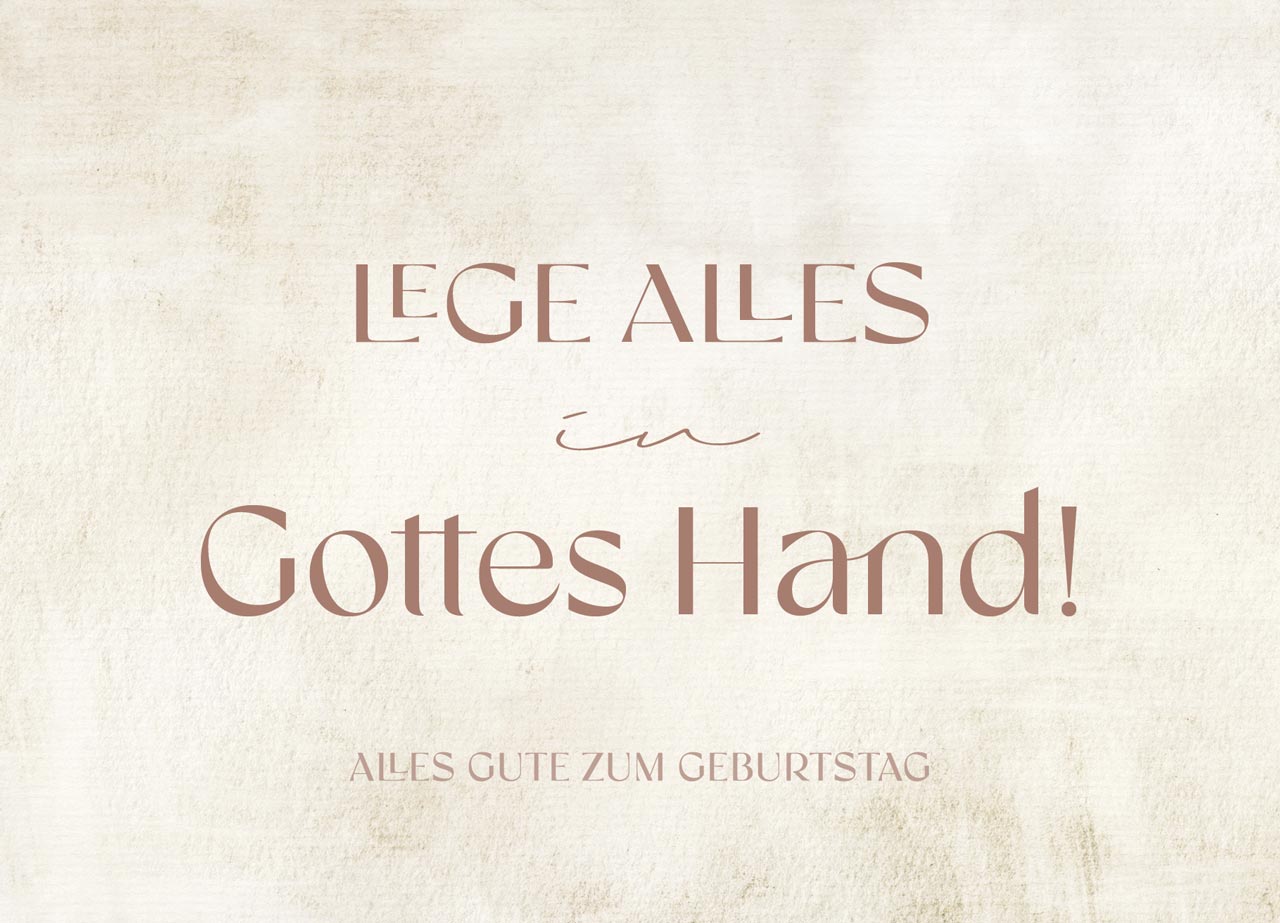 Postkarten - Postkarte 'Leg alles in Gottes Hand' 12 Ex.