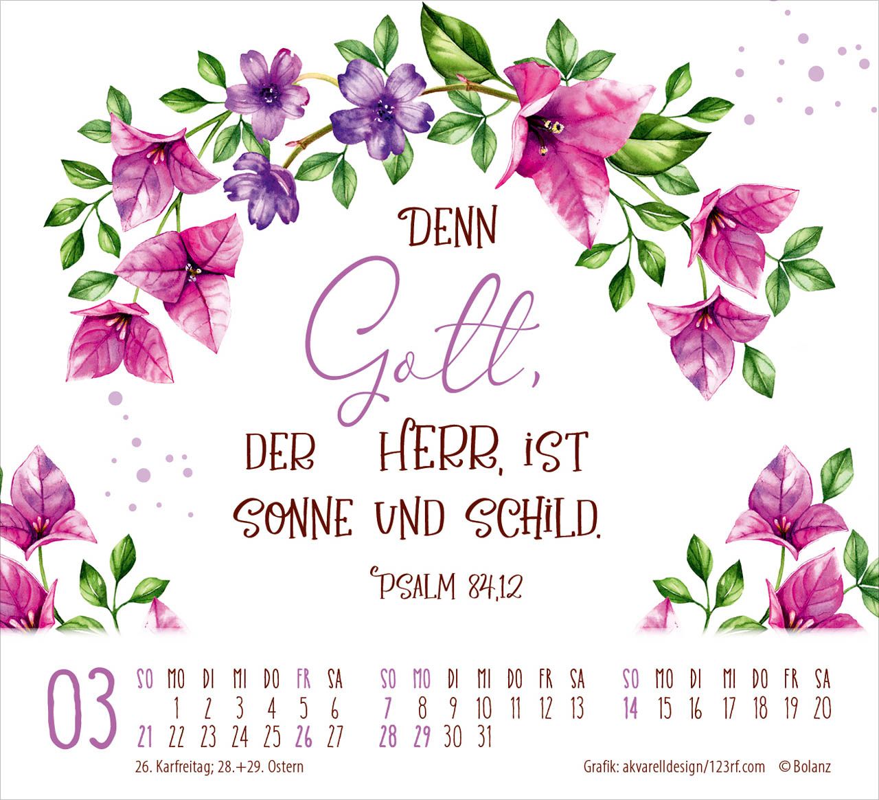Aufstellkalender - Geschützt in seiner Hand 2027 Minikalender