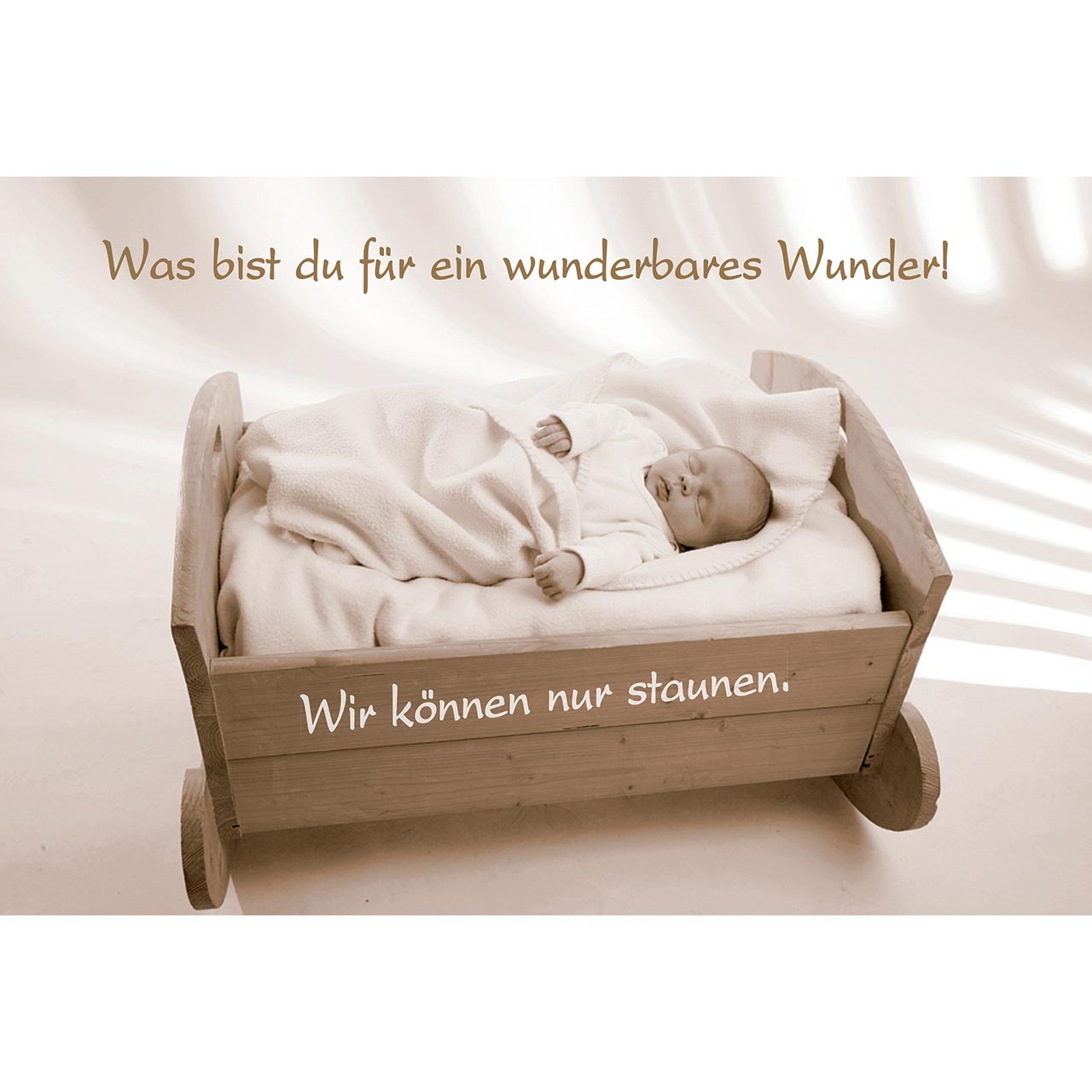 Faltkarte - Was bist du nur - schlafendes Baby Wiege