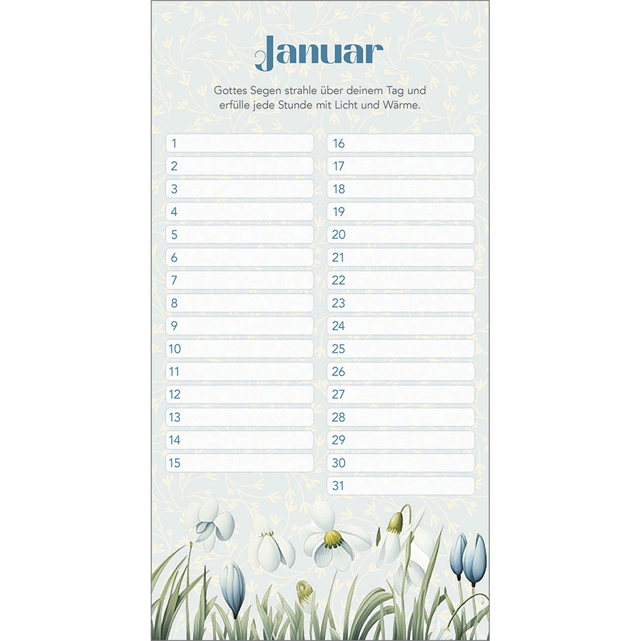 Immerwährender Kalender - Dankbar für dich - Aquarell Blumen