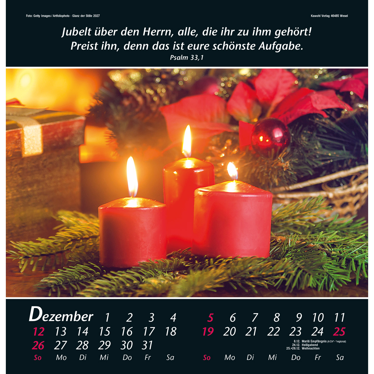 Wandkalender - Glanz der Stille 2027