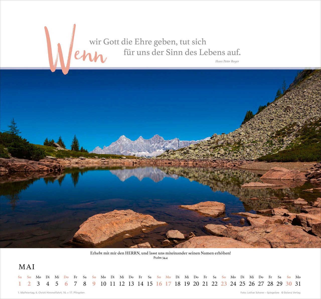 Wandkalender - Fels meiner Stärke 2027 Wandkalender