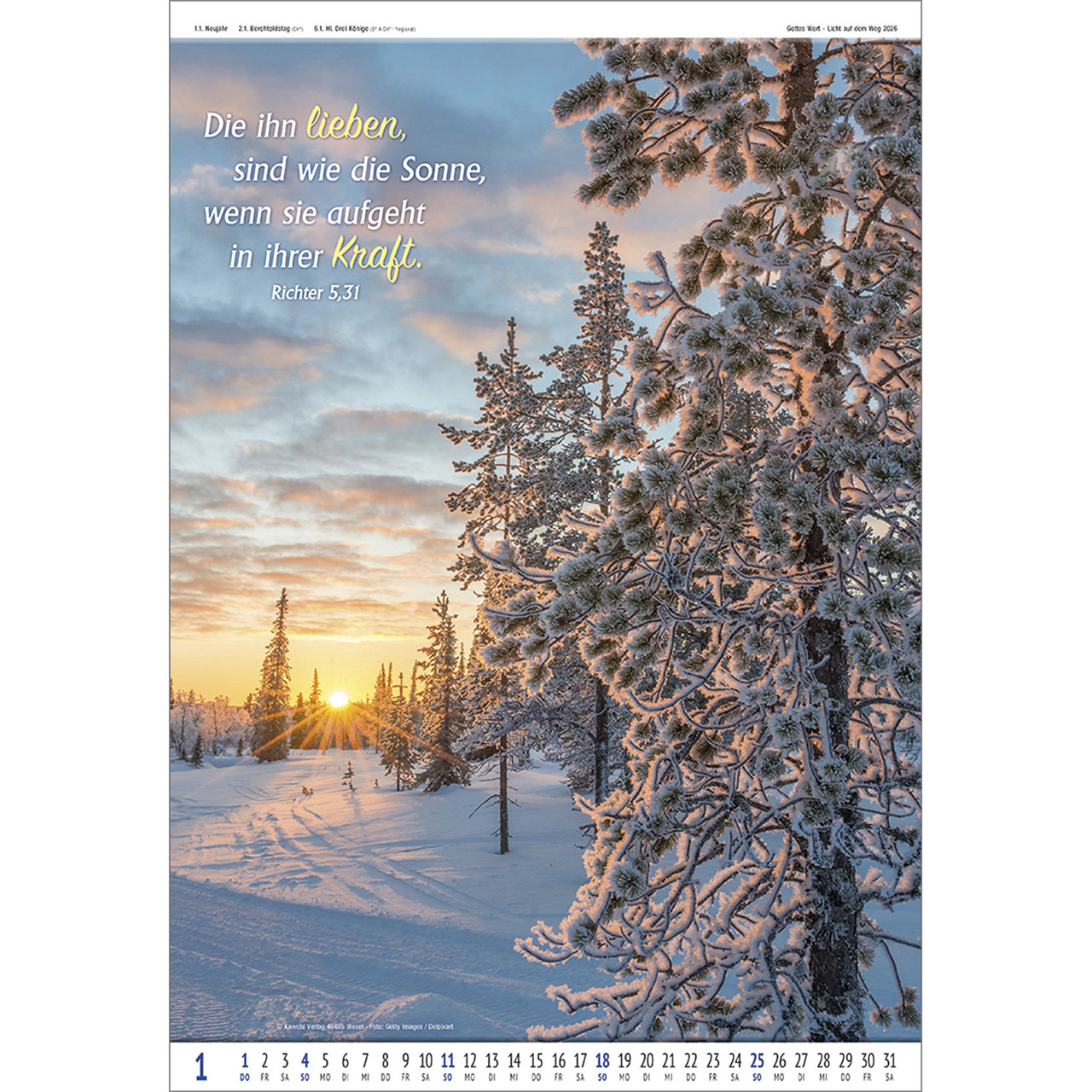 Wandkalender - Gottes Wort - Licht auf dem Weg 2026