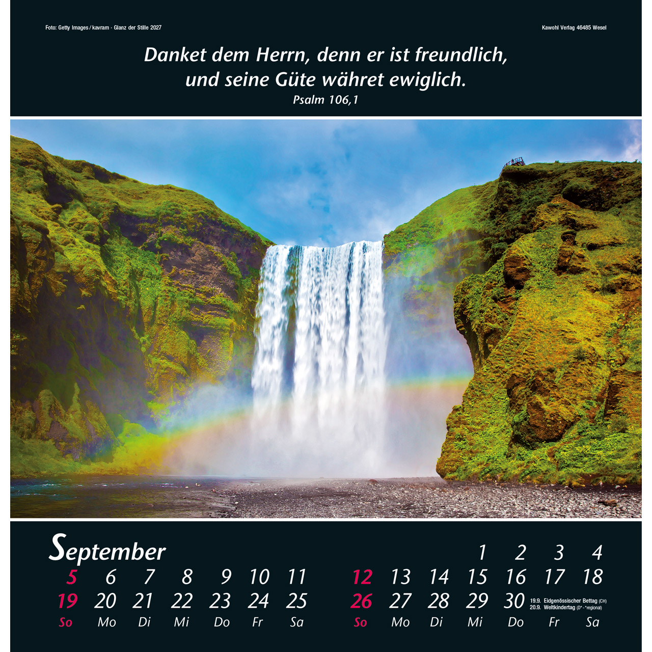 Wandkalender - Glanz der Stille 2027