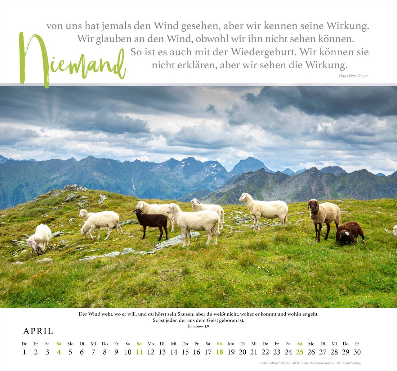 Wandkalender - Fels meiner Stärke 2027 Wandkalender