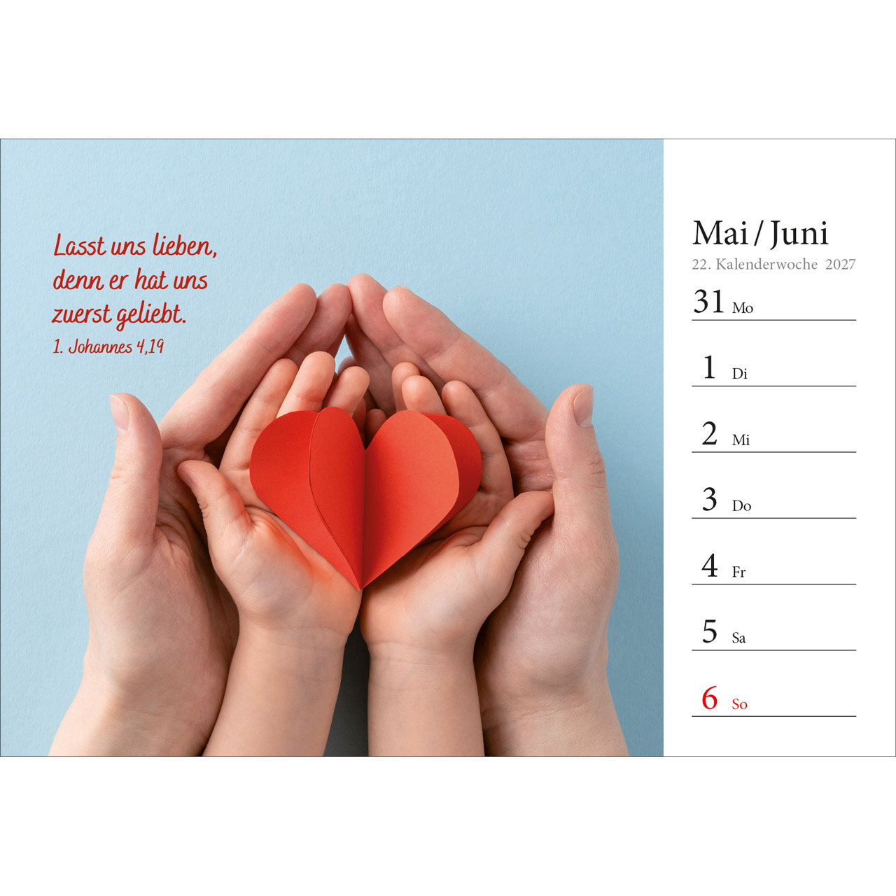 Aufstellkalender - In deine Hand stell ich den Tag 2027