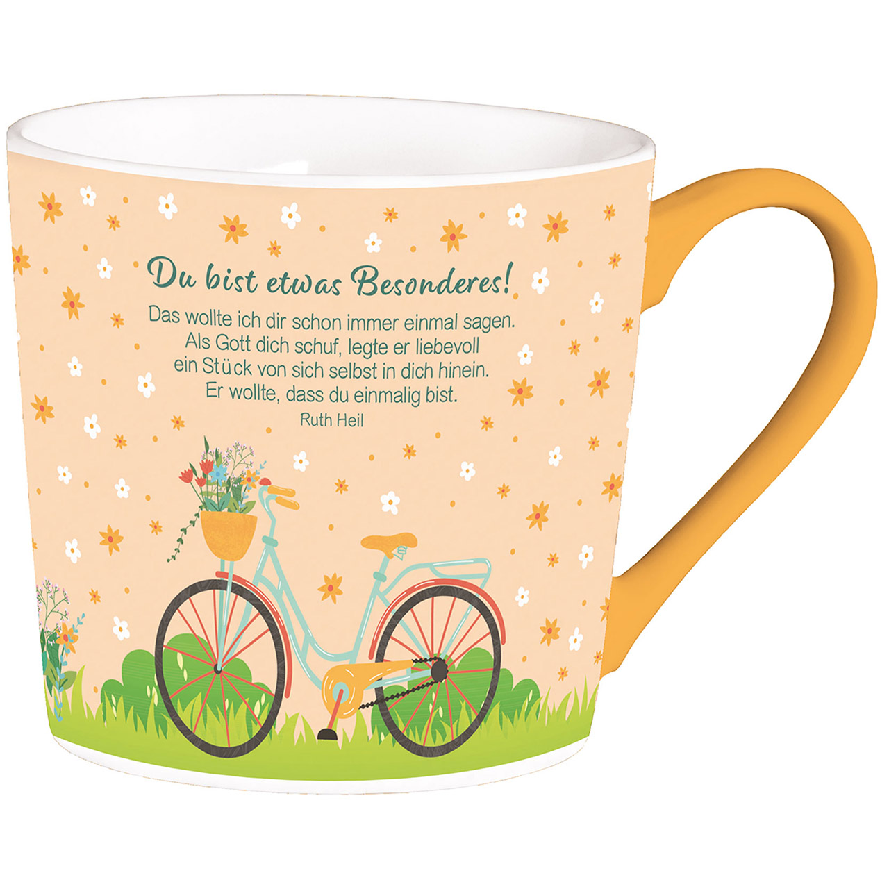Tasse - Du bist etwas Besonderes! - Fahrrad Blumen Korb