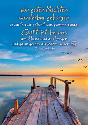 Von guten Mächten Poster - Von guten Mächten - Steg Wasser See Vögel Himmel