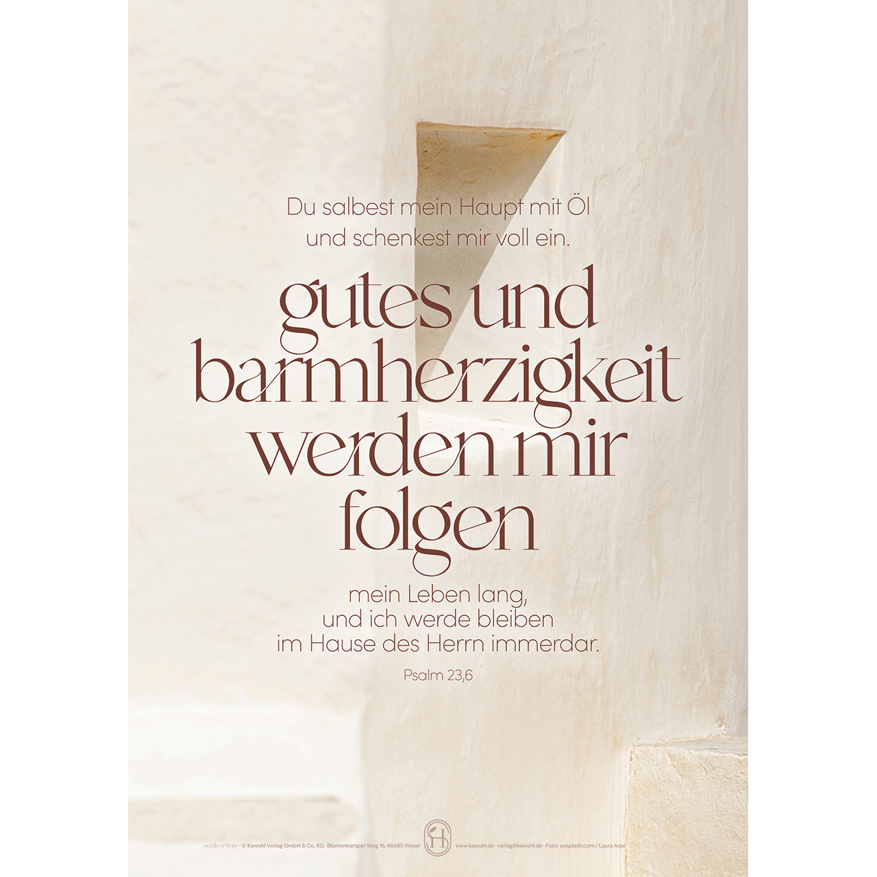 Poster - gutes und barmherzigkeit werden mir folgen - Lehmputz Fenster