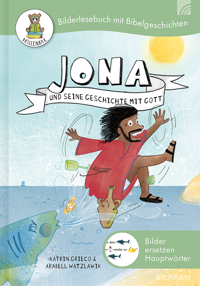 Buch - Jona und seine Geschichte mit Gott - Mann Fisch Gläser Krug Meer Sonne Himmel