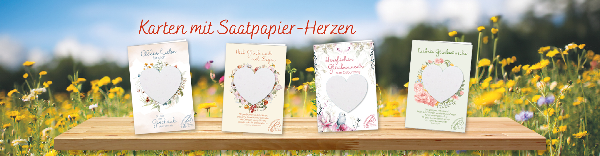karten mit Saatpapier-Herzen