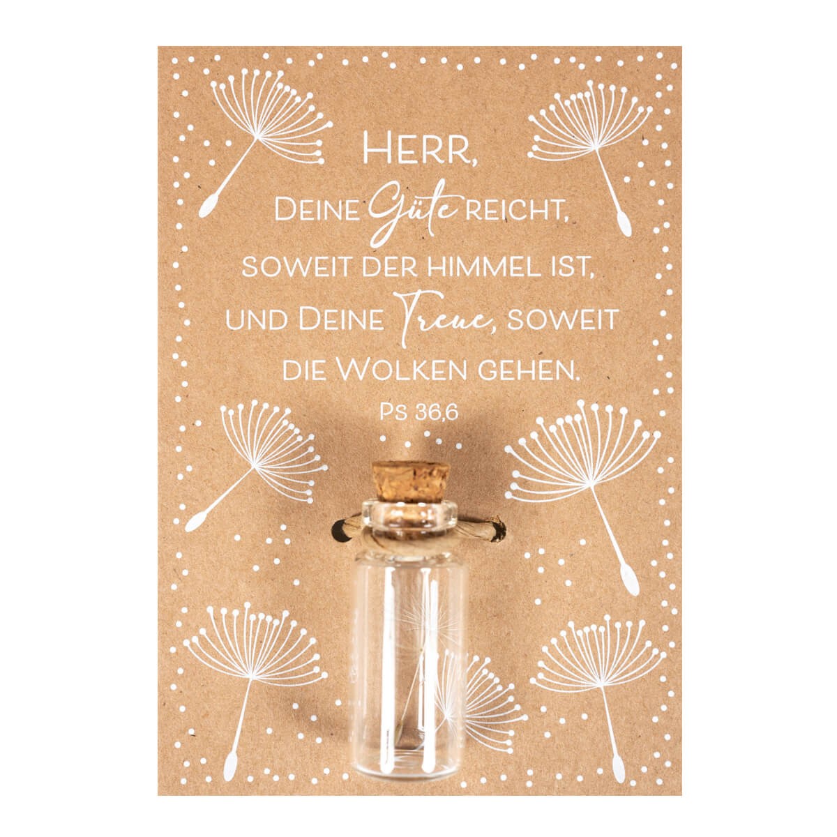 Grußkarte - Geschenkgläschen mit Samen 'Pusteblume' - Karte Pusteblumen Gläschen