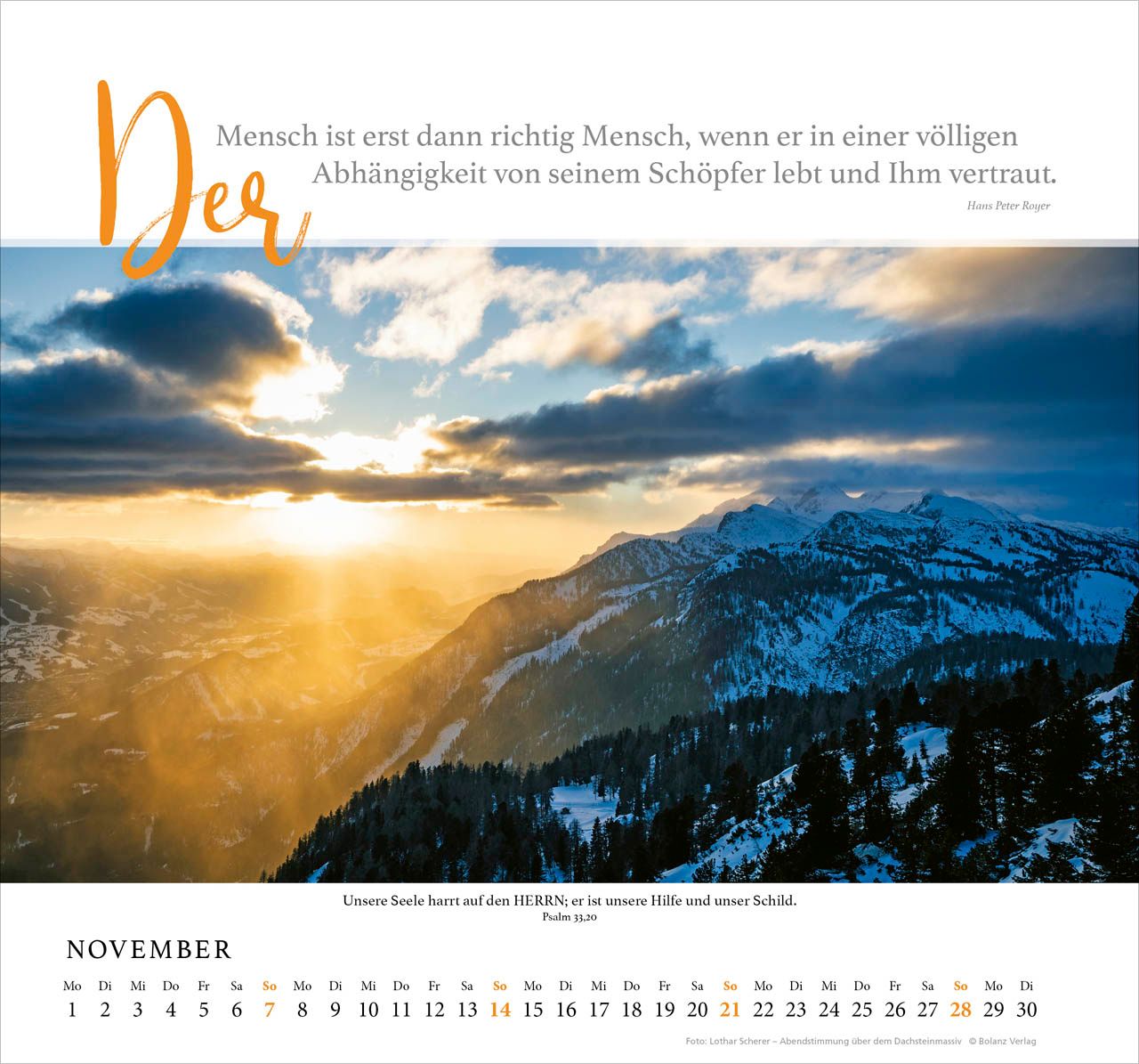 Wandkalender - Fels meiner Stärke 2027 Wandkalender