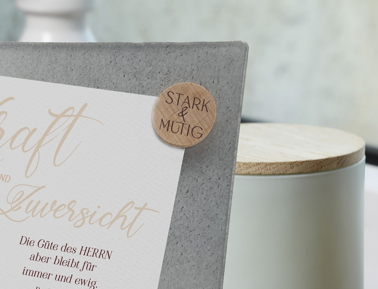 Magnet - Holzmagnet "Stark & Mutig"
