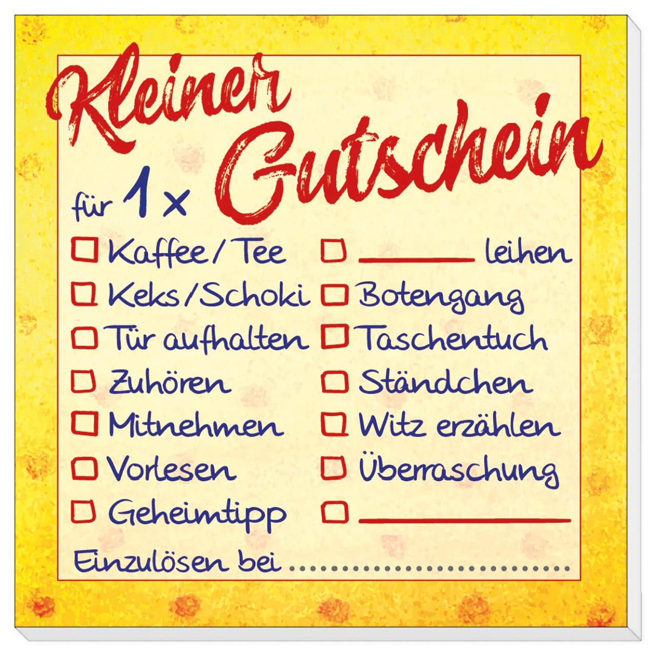 Kleiner Gutschein ... Haftnotizen - Kleiner Gutschein ... - gelb rote Punkte