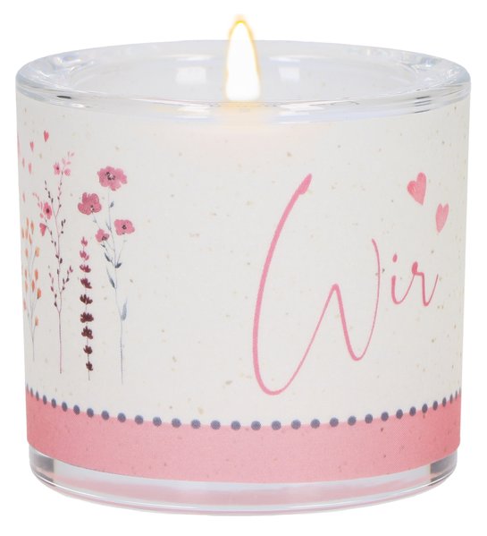 Teelichthalter - Glaswindlicht zur Hochzeit - "Wir"