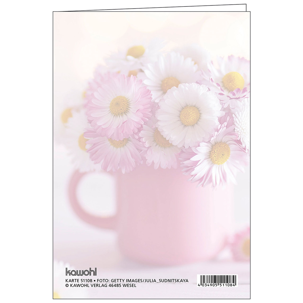 Faltkarte - Glückwünsche zum Geburtstag - Gänseblümchen Tasse