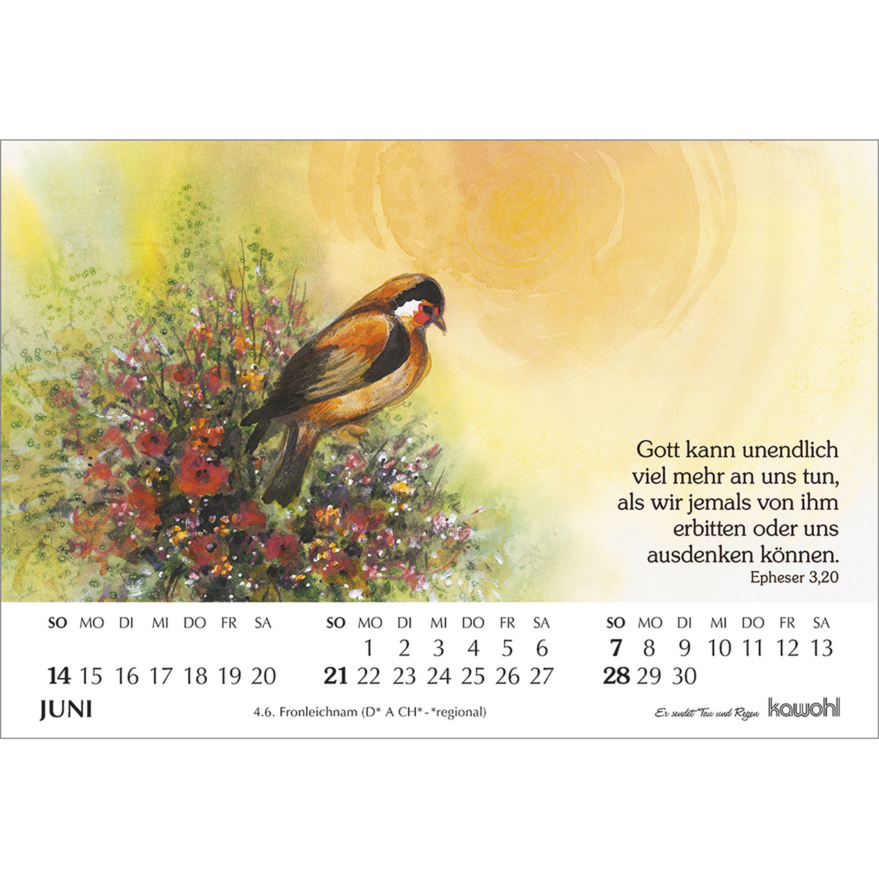 Tischkalender - Er sendet Tau und Regen 2026