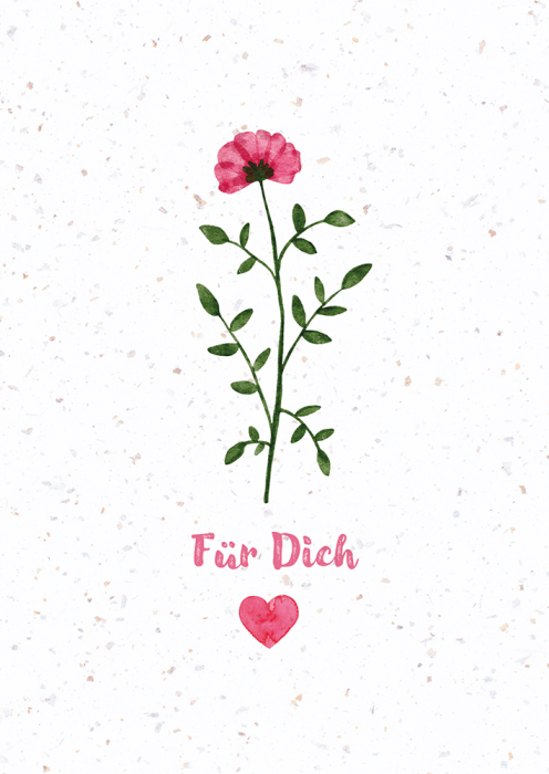 Faltkarte - Faltkarte 'Für Dich' (Samenpapier) - Blume Herz