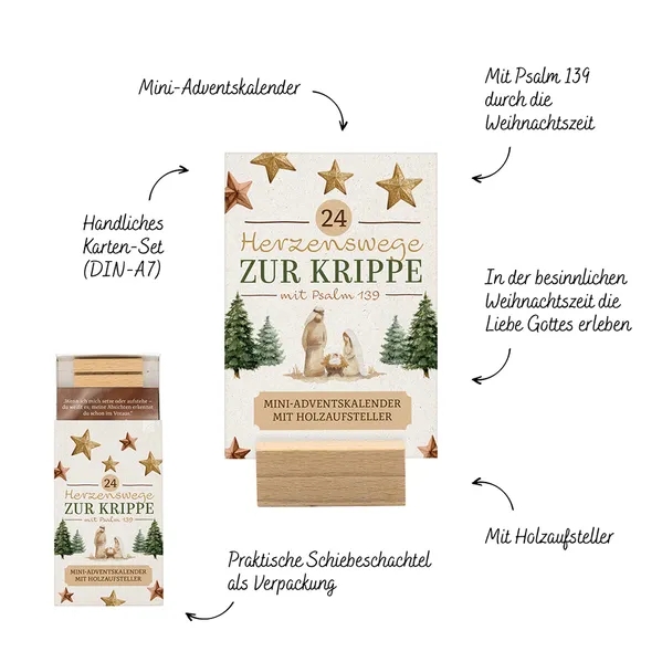 Adventskalender - 24 Herzenswege zur Krippe mit Psalm 139