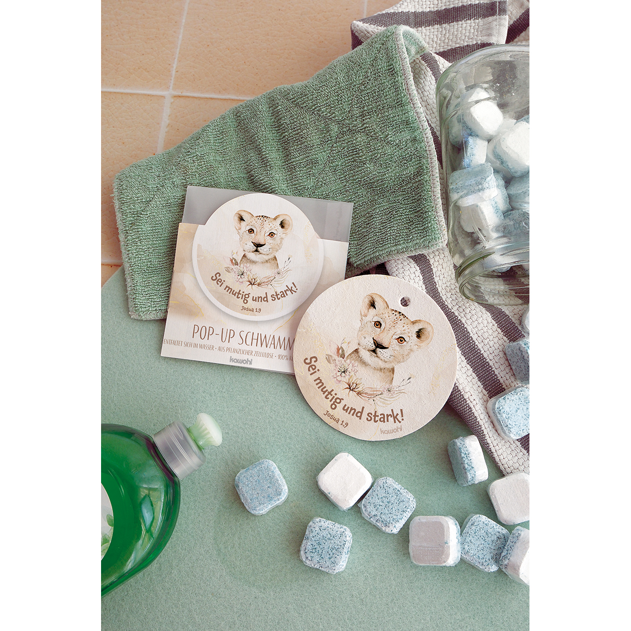 Spülschwamm - Sei mutig und stark - Löwe