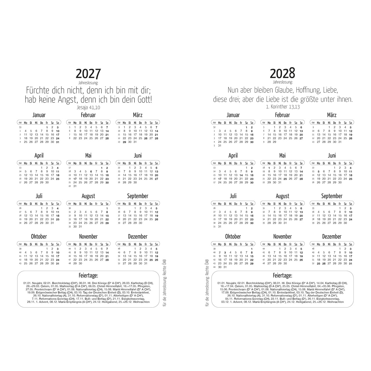 Terminkalender - Tage voller Licht 2027