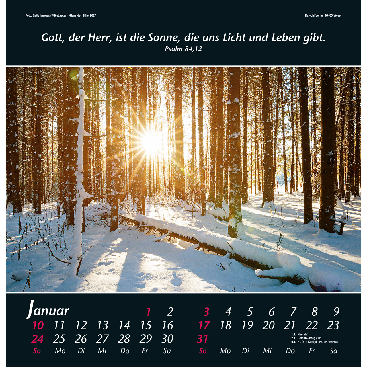 Wandkalender - Glanz der Stille 2027