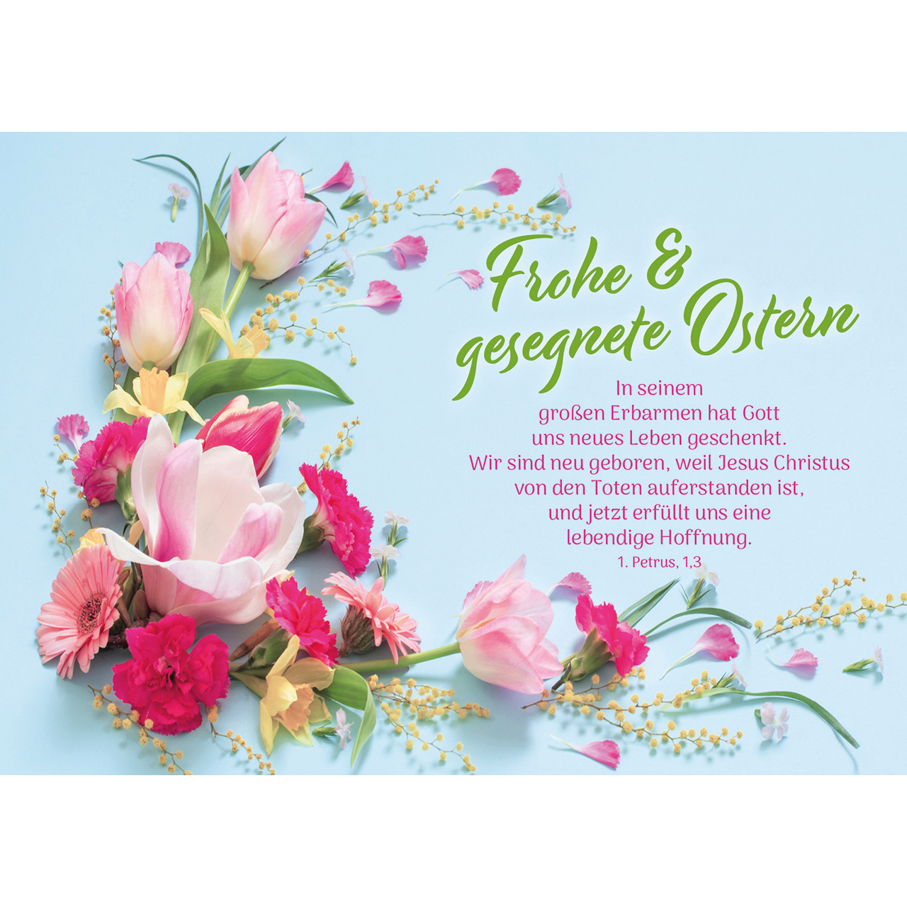 Postkarten - Frohe & gesegnete Ostern - Blumen