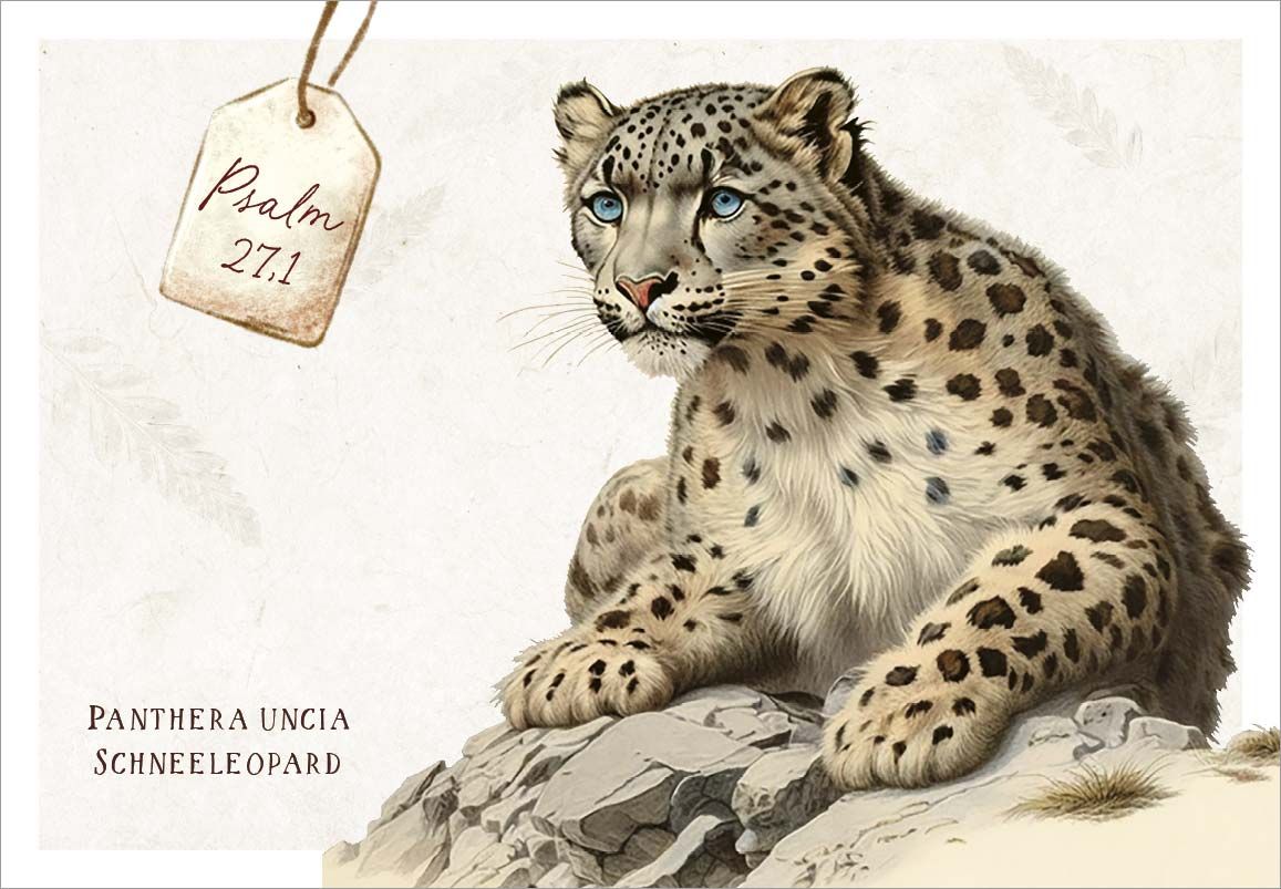 Karten-Box Papier - Neujahrslose "Meisterwerke" - Vogel Ast Früchte Blätter