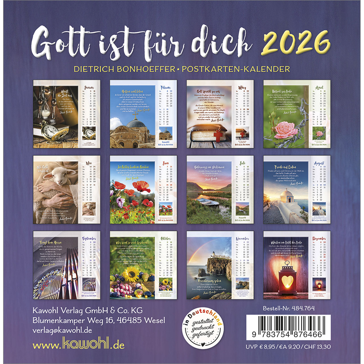 Postkartenkalender - Gott ist für dich 2026